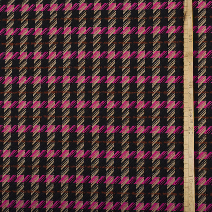 Wełna Płaszczowa Kolorowa Krata Wzór 9 c - skala