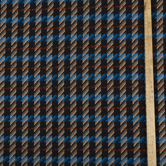 Wełna Płaszczowa Kolorowa Krata Wzór 9 d - skala