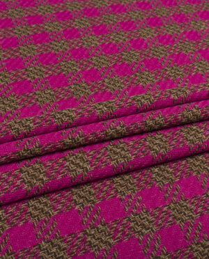 Wełna Płaszczowa Kolorowa Pepitka Wzór 10 d - detal2