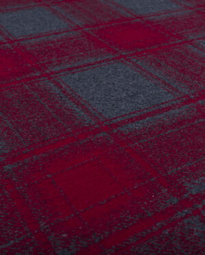 Gruba Wełniana Dzianina Płaszczowa Krata Wzór 4 - detal