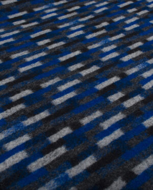 Gruba Wełniana Dzianina Płaszczowa Vintage Chabrowy - detal