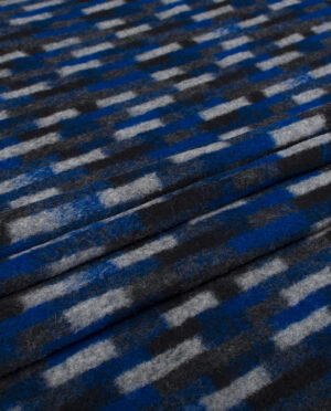 Gruba Wełniana Dzianina Płaszczowa Vintage Chabrowy - detal2