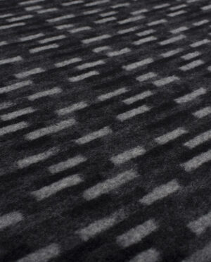 Gruba Wełniana Dzianina Płaszczowa Vintage Czarny - detal