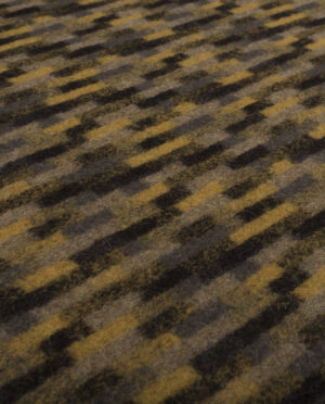 Gruba Wełniana Dzianina Płaszczowa Vintage Musztardowy - detal