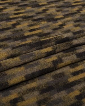 Gruba Wełniana Dzianina Płaszczowa Vintage Musztardowy - detal2