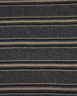 Gruba Wełniana Dzianina Płaszczowa Beżowe Pasy Wzór 6