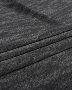 Gruba Wełniana Dzianina Płaszczowa Popiel - detal2