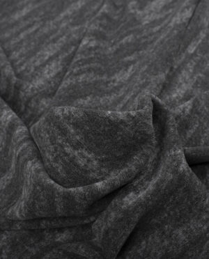 Gruba Wełniana Dzianina Płaszczowa Popiel - detal3