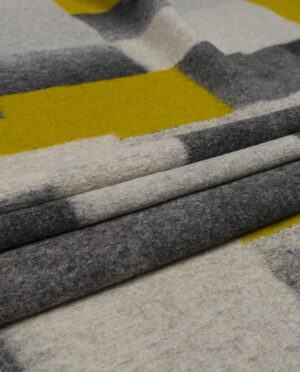 Gruba Wełniana Dzianina Płaszczowa Krata Wzór 5 a - detal2