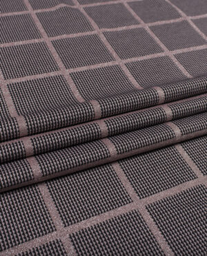 Gruby Jersey Żakardowy Wzór 6 a Kratka - detal2