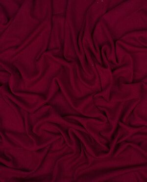 Dzianina Swetrowa Gruba Prążkowana Bordowy