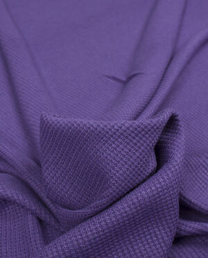 Dzianina Swetrowa Gruba Prążkowana Fioletowy - detal