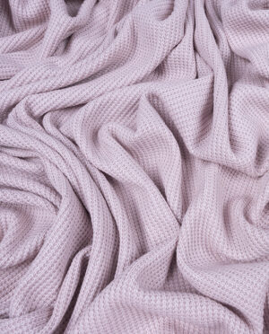 Dzianina Swetrowa Gruba Prążkowana Jasny Różowy