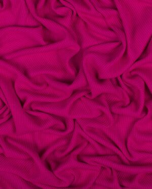 Dzianina Swetrowa Gruba Prążkowana Magenta