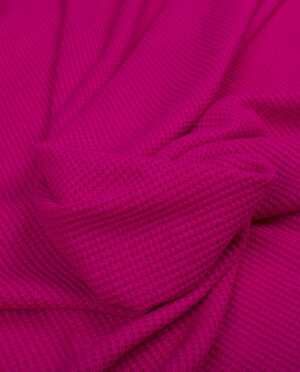 Dzianina Swetrowa Gruba Prążkowana Magenta - detal