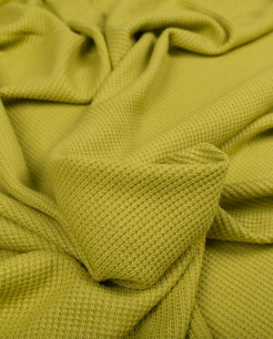 Dzianina Swetrowa Gruba Prążkowana Oliwkowy - detal2