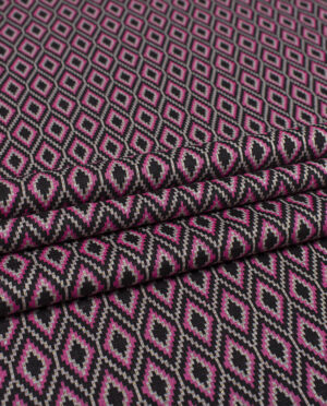 Gruby Jersey Żakardowy Wzór Geometryczny 1 b - detal2