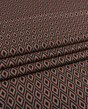 Gruby Jersey Żakardowy Wzór Geometryczny 1 e - detal2