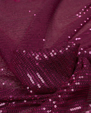 Cekiny Na Elastycznej Siatce Magenta - detal