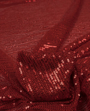 Cekiny Na Elastycznej Siatce Mocny Czerwony - detal