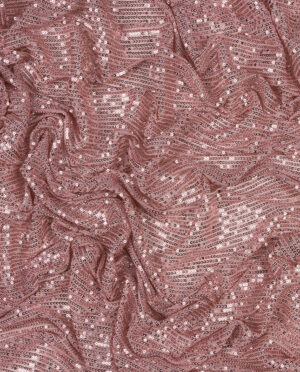 Cekiny Na Elastycznej Siatce Pudrowy Róż