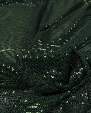 Cekiny Na Elastycznej Siatce Szmaragdowy - detal