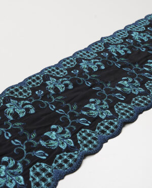 Haft na Satynie - Turkusowy Wzór 17 - detal2