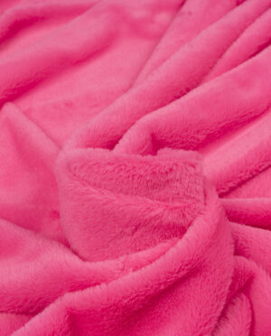 Futro Dzianinowe Neonowy Róż - detal2