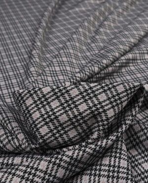 Gruby Jersey Żakardowy Wzór 24 Pepitka - detal3