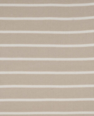 Dzianina Swetrowa Prążkowana W Paski Beżowy - Ecru