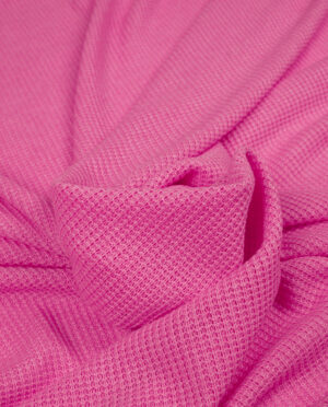 Dzianina Swetrowa Prążkowana Jasny Amarantowy - detal2