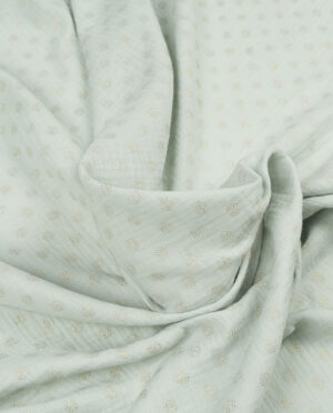 Muślin Double Gaze Jasny Szałwiowy Złote Kropki