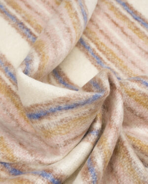 Wełna Płaszczowa z Włosem – Pastelowe Pasy