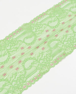 Koronka Elastyczna Wzór 41 Zielony - 16 cm