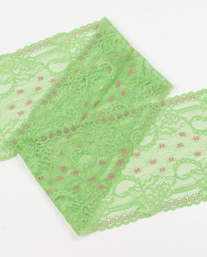 Koronka Elastyczna Wzór 41 Zielony - 16 cm