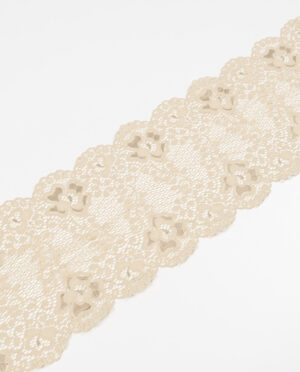 Koronka Elastyczna Wzór 45 Beżowy - 16 cm