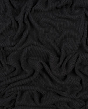 Dzianina Prążkowana Bawełniana Czarny