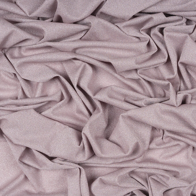 Dzianina Swetrowa Prążek Lurex Brudny Róż