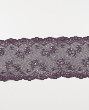 Koronka Elastyczna Wzór 53 Ciemny Fioletowy - 16 cm