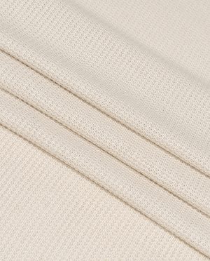 Dzianina Swetrowa Gruba Prążkowana Bardzo Jasny Beż