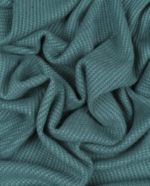 Dzianina Swetrowa Gruba Prążkowana Szmaragdowy