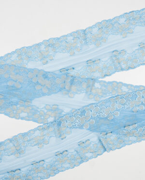 Koronka Elastyczna Wzór 107 Błękitny - 15 cm