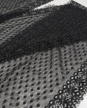 Koronka Elastyczna Wzór 116 Czarny - 16 cm