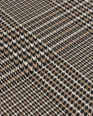 Tkanina Wiskozowa Ubraniowa Pepitka Żakardowa Brązowo-Beżowa