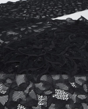 Koronka Elastyczna Wzór 118 Czarny - 22 cm