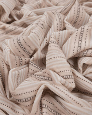 Podszewka Dzianinowa z lycrą Beżowy Wzór 2 Prążek