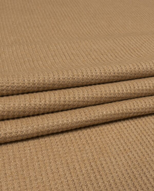 Dzianina Swetrowa Gruba Prążkowana Ciemny Camel