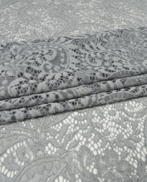Koronka Elastyczna Gruba na tiulu Wzór 12 Popiel