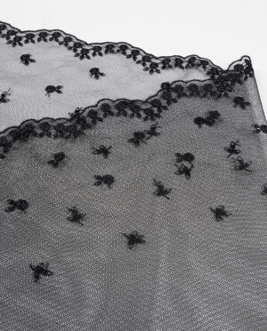 Koronka Stabilna – Haft Jednostronny Wzór 137 Czarny – 24 cm