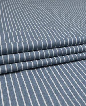 Sukienkowy Cienki Jeans Denim Niebieski w Paski